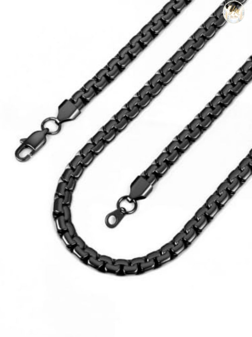 Stainless Steel Flat Box Link Chain Necklace Men Women Waterproof